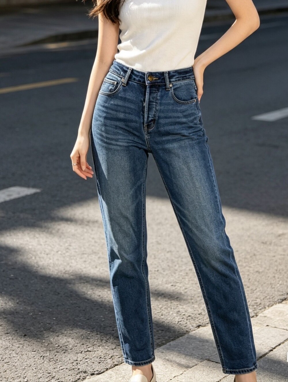 American Eagle AEO Hi-Rise Tomgirl Jeans Size 2 Denim High Rise Straight
